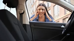 Autóba zárt kulcs. autónyitás szakember dolgozik. Szakember autó nyitás közben – gyors és sérülésmentes autózár nyitás.